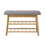 Oikiture Shoe Storage Bench Bamboo 70cm - Image 7