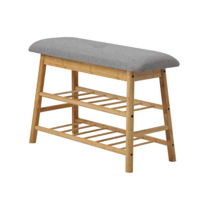 Oikiture Shoe Storage Bench Bamboo 70cm - Image 10