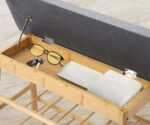Oikiture Shoe Storage Bench Bamboo 70cm - Image 5
