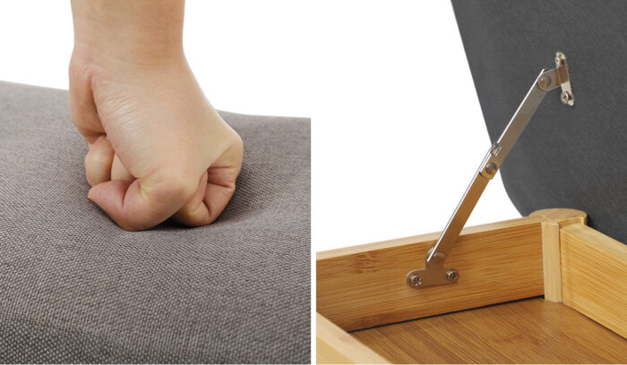 Oikiture Shoe Storage Bench Bamboo 70cm - Image 6