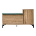 Oikiture Shoe Cabinet Bench Storage Drawer 6 Shelves Polyester Seat - Image 4