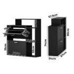 Oikiture Shoe Cabinet Storage 2 Doors with Display Shelves Black - Image 5