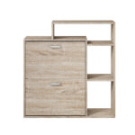 Oikiture Shoe Cabinet Storage 2 Doors with Display Shelves Wooden - Image 5