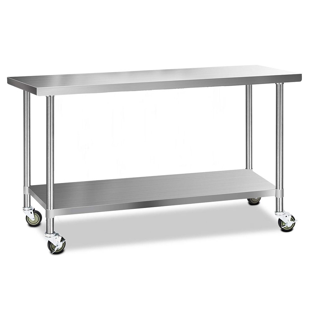 SSKB-304S-WHEEL-72-202502281928-07 Cefito 1829x610mm Stainless Steel Kitchen Bench with Wheels 304 - Image 1