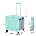 Emajin Shopping Trolley Cart 75L Foldable Green - Image 2