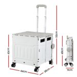 Emajin Shopping Trolley Cart 75L Foldable White - Image 2