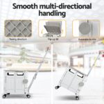 Emajin Shopping Trolley Cart 75L Foldable White - Image 4