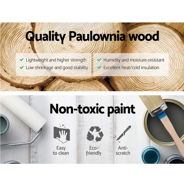 Artiss 2x Bedside Table 3 Drawers Vintage - THYME Blue - Image 4