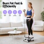 Everfit Mini Stepper with Resistance Rope Aerobic for Exercise Compact Home Workout White - Image 5