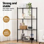 Artiss 4-Tier Shelving Unit Adjustable Garage Storage Shelves Kitchen Rack Steel - Image 6