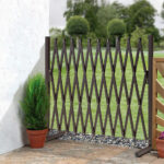 ZUNI Garden Fence Gate Expandable Barrier Indoor Outdoor Brown - Image 4