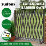 ZUNI Garden Fence Gate Expandable Barrier Indoor Outdoor Brown - Image 8