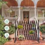 ZUNI Garden Fence Gate Expandable Barrier Indoor Outdoor Brown - Image 3