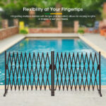 ZUNI Garden Fence Gate Expandable Barrier Indoor Outdoor Brown - Image 5