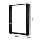 Oikiture 2X Table Legs Bench Box Steel Metal 71 X 50CM - Image 2