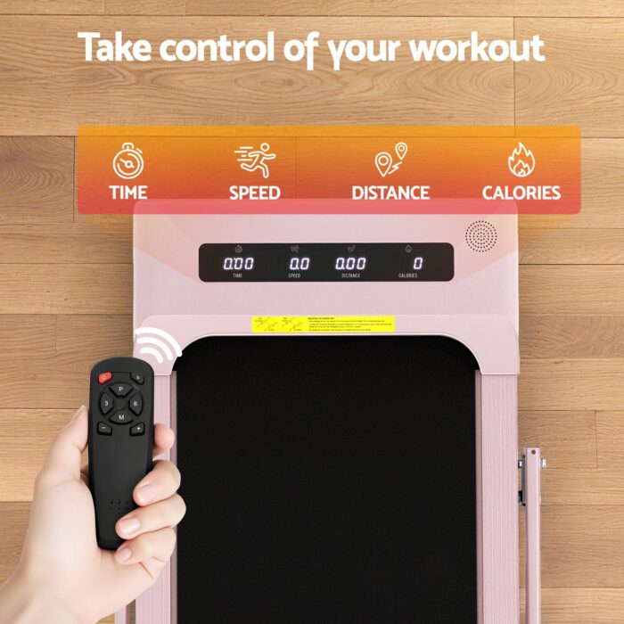 Everfit Treadmill Electric Walking Pad Incline Under Desk 380mm Pink - Image 6