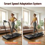 Everfit Treadmill Electric Walking Pad Under Desk Home Gym Fitness 400mm Black - Image 4
