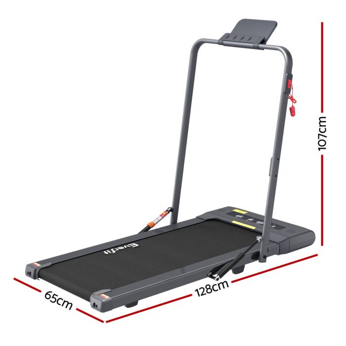 Everfit Treadmill Electric Walking Pad Under Desk Home Gym Fitness 400mm Grey - Image 2