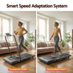 Everfit Treadmill Electric Walking Pad Under Desk Home Gym Fitness 400mm Grey - Image 4