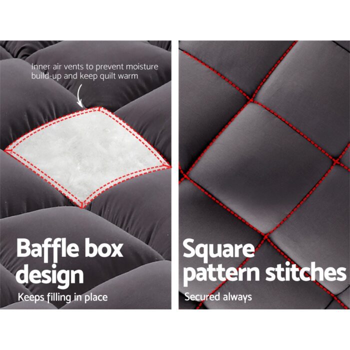 Giselle Bedding Mattress Topper Pillowtop Bamboo Charcoal King - Image 6