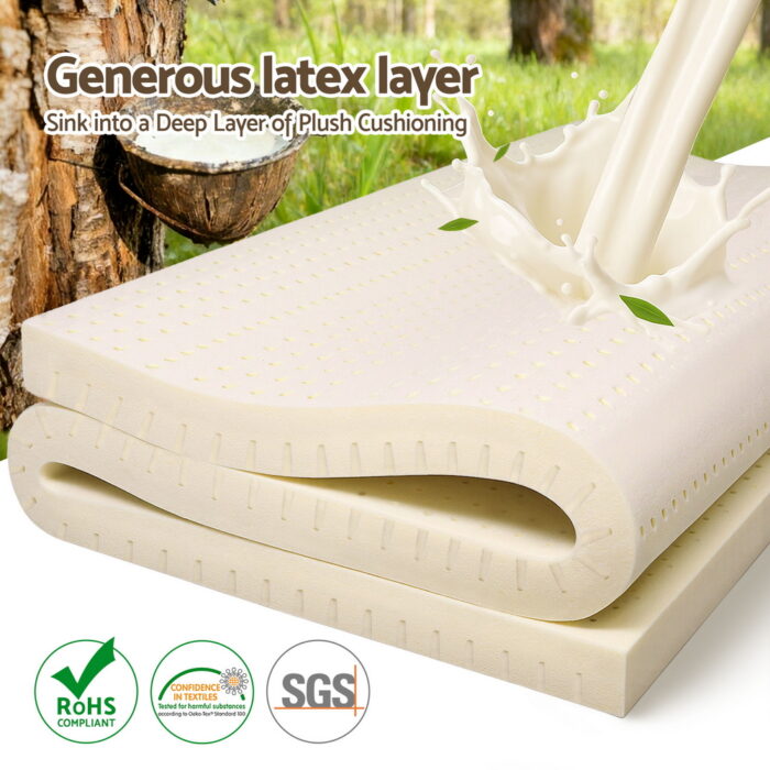 Giselle Bedding Latex Mattress Topper 7.5cm Single - Image 3