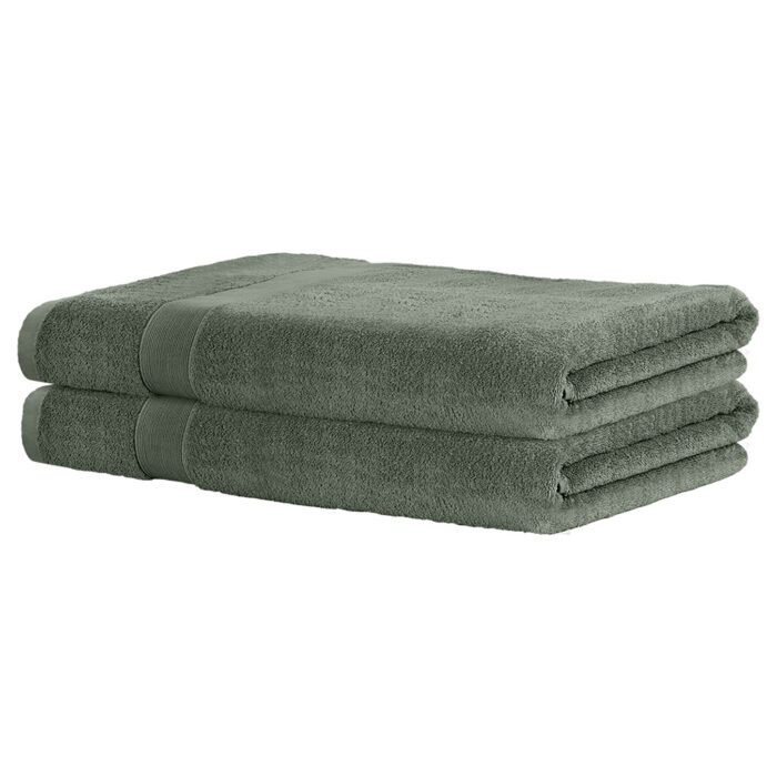 2 Pack Bath Sheets Set Cotton Extra Large Towel Green - Image 3