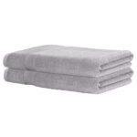 2 Pack Bath Sheets Set Cotton Extra Large Towel Grey - Image 3