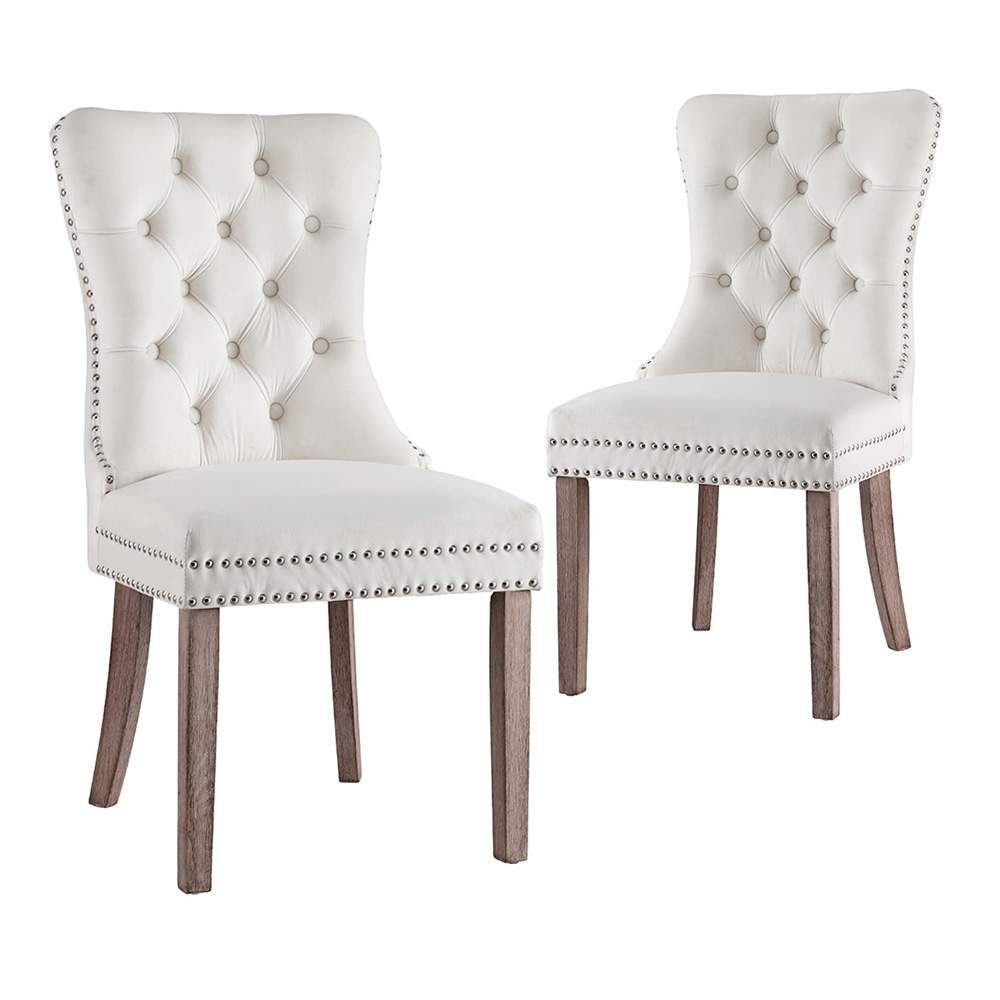 UPHO-C-DIN-1061-BGX2-219072-00 1 Set of 2 Artiss Dining Chairs Beige Velvet - Image 1