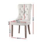 1 Set of 2 Artiss Dining Chairs Beige Velvet - Image 2