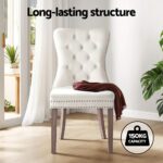 1 Set of 2 Artiss Dining Chairs Beige Velvet - Image 4