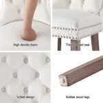 1 Set of 2 Artiss Dining Chairs Beige Velvet - Image 6