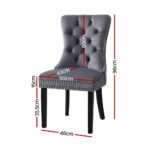 1 Set of 4 Artiss Dining Chairs Grey Velvet - Image 2