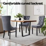 1 Set of 4 Artiss Dining Chairs Grey Velvet - Image 5