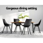 Artiss Dining Chairs Set of 2 PU Leather Plastic Metal Black - Image 5