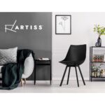 Artiss Dining Chairs Set of 2 PU Leather Plastic Metal Black - Image 6