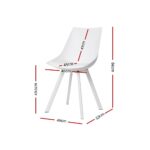Artiss Dining Chairs Set of 2 PU Leather Plastic Metal White - Image 2