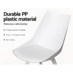 Artiss Dining Chairs Set of 2 PU Leather Plastic Metal White - Image 4