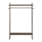 Oikiture Clothes Rack Hanging Rail Bamboo Portable Wheels - Image 4