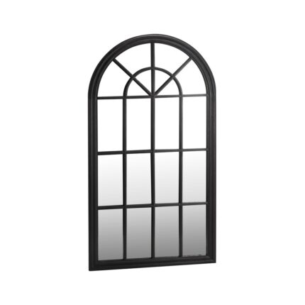 Oikiture Window Mirror Arched Wall Mirror 76x51cm Black