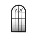Oikiture Window Mirror Arched Wall Mirror 76x51cm Black - Image 8
