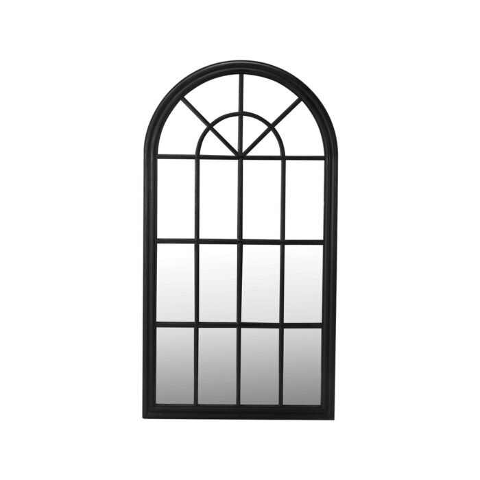 Oikiture Window Mirror Arched Wall Mirror 76x51cm Black - Image 8