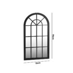 Oikiture Window Mirror Arched Wall Mirror 76x51cm Black - Image 4