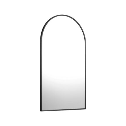 Oikiture Wall Mirror 86x50cm Arched Black