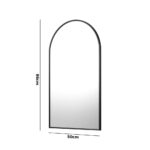 Oikiture Wall Mirror 86x50cm Arched Black - Image 5