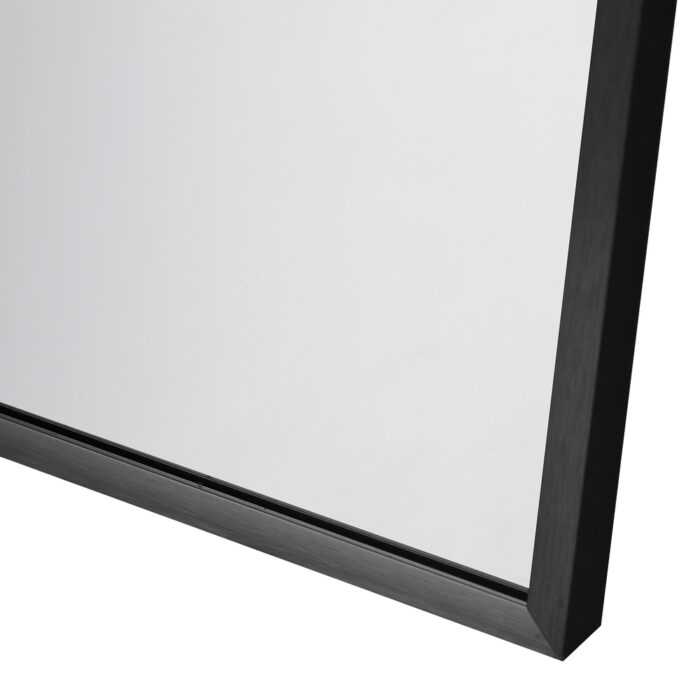 Oikiture Wall Mirror 86x50cm Arched Black - Image 2