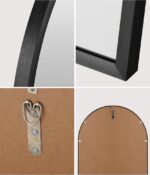 Oikiture Wall Mirror 86x50cm Arched Black - Image 9