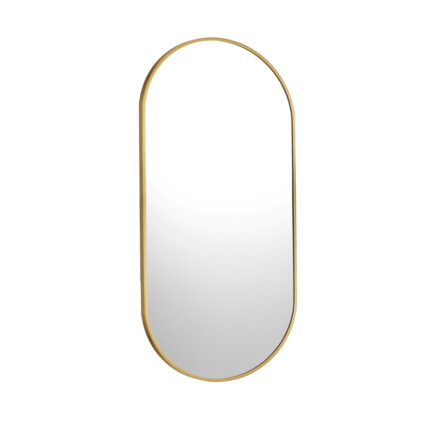 Oikiture Wall Mirror Oval Gold 84x50cm