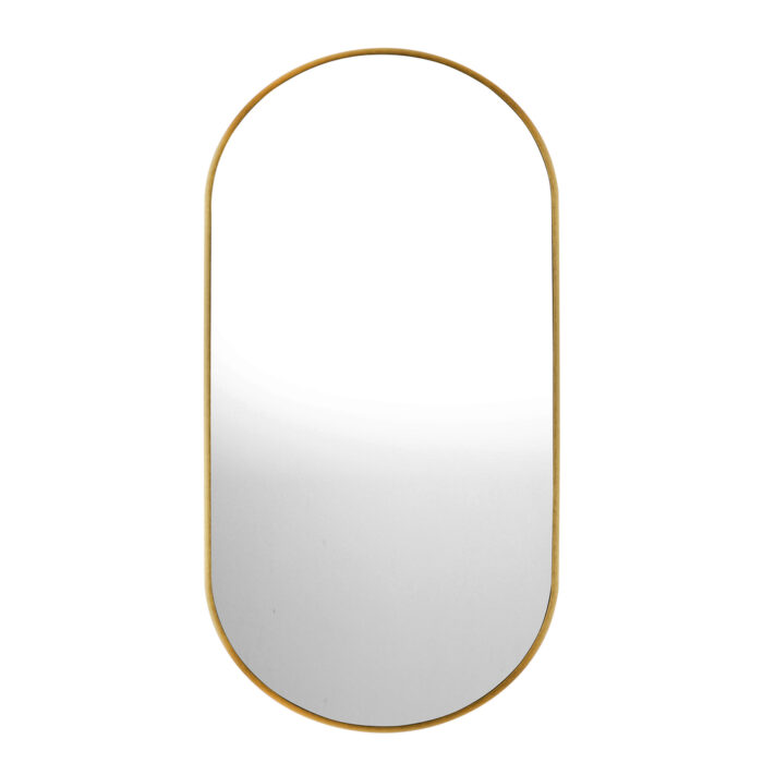Oikiture Wall Mirror Oval Gold 84x50cm - Image 3