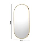 Oikiture Wall Mirror Oval Gold 84x50cm - Image 5