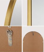 Oikiture Wall Mirror Oval Gold 84x50cm - Image 8